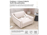 360 Degree Swivel Armchair Cotton linen skin-friendly fabric Ergonomic design Brass nail decorative W2113127539