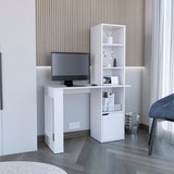 Writing Desk With Bookcase and Cabinet, White B097120594