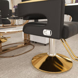 Professional Hydraulic Barber Chair - 360&deg Swivel with Adjustable Height, Stainless Steel Armrests & W2700P318167