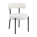 ZUN Woker Furniture Dining Chairs Set of 2 Round Upholstered Boucle Dining Room Chairs Mid-Century W1567P147204