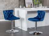 Furniture,Swivel Velvet Barstools Adjusatble Seat Height from 25-33 Inch, Modern Upholstered Chrome 84084214
