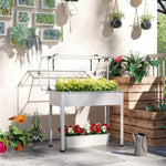 ZUN White mini greenhouse with raised garden bed 59856385