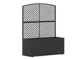 49" Black PE Rattan Raised Garden Bed with Trellis Adjustable Foot Pads Outdoor Planter Box 46378461