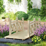 4.7ft Garden Bridge Arc Wood Footbridge Decorative Pond Bridge Prohibited by 86306248