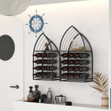 Sailboat Shaped Wine Cabinet Rack, 2 Piece Display Rack, Freestanding Wine Cabinet with Bottle W2167P221167