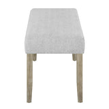 1pc Contemporary Upholstered Dining Bench Beige Gray Finish Dining Room Living Room Wooden Furniture B011P198368