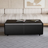 ZUN Modern Smart Coffee Table with Built-in Fridge, Bluetooth Speaker, Wireless Charging Module, Touch W1172126005