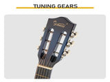 Blue 38-inch Round Acoustic Guitar with Picks, Strings, Capo, Case, Tuner, and Strap 85491227