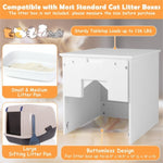 ZUN 20" Wooden Cat Litter Box White End Table 20025214