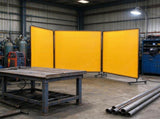 6x6 ft 3-Panel Welding Screen, Flame-Resistant Vinyl Welding Curtain with Frame & 12 Swivel Wheels 15584735
