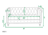 Alto 88" Tufted Chesterfield Sofa, Burnt Orange Performance Velvet B2719P280169