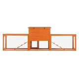 ZUN Large three box rabbit cage,for Indoor and Outdoor Use, orange W2181P163957