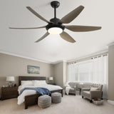 ZUN 54 Inch Indoor Ceiling Fan With Dimmable Led Light ABS Blades Remote Control Reversible DC Motor For W934P246817