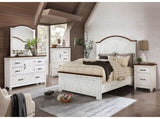 3 Drawers Nightstand with USB Chargers, Distressed White and Walnut B016P252820