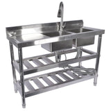 47.2 Inch Commercial Kitchen Prep & Utility Sink for Restaurant Kitchen Dual Bowl Style 99815903