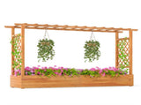 Wooden Raised Garden Bed with Trellis & Flat Roof, Open-Ended Base Planter Box for Climbing 32253535