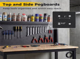 48" Heavy-Duty Workbench 2000LBS Capacity 7-Level Height Adjustable with Built-in Power Strip 02305328