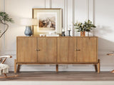 Vintage Sideboard Buffet Cabinet, 56.8" W x 18" D x 34.2" H, 4-Door Storage Cabinet with Metal N780P347334N