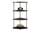 4-Tier Corner Shelf in Black Wood Finish 78210396