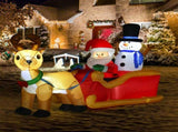 6.5 ft Christmas Inflatable with Santa Claus on Sleigh, Reindeer and Snowman, LED Lights, Polyester, 07743447