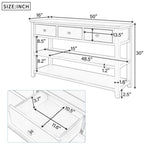 ZUN Retro Design Console Table with Two Open Shelves, Pine Solid Wood Frame and Legs for Living Room 32671692