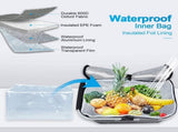 35L Large 2 Layers Picnic Basket Waterproof Thermal Insulation Foldable Aluminum Alloy Frame with 22963340
