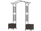 2-in-1 Garden Arch with Planter Boxes - Self-Watering System, 8 Lockable Wheels & PE-Coated Metal 96330301