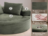 Round Sofa Bed with Memory Foam Sectional Couches for Living Room, Cloud Couch with three pillows, W3224P444283