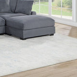 Living Room Furniture 1pc Ottoman Dark Gray Corduroy Soft Cushion Cocktail Ottoman Wood Legs B011P211061