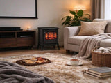 Black Electric Fireplace Stove, Freestanding Fireplace Heater with 750W/1500W Adjustable Heat for 50163592