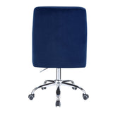 ZUN Blue and Chrome Swivel Office Chair with Adjustable Lift B062P189066