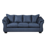 ZUN Aruca Navy Blue Microfiber Pillow Back 2-Piece Living Room Set, Sofa and Loveseat, Navy Blue T2574P195198
