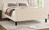 ZUN LIFT UP VELVET BEIGE FULL SIZE BED W2239P242444