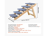 Wooden 5-Step Pet Stairs, Foldable Dog Steps for Beds, Sofas, and Cars, 110lbs Capacity, Durable and 97417709