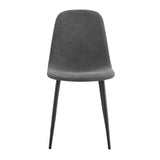 Comfortable Linen-Cotton Dining Chair Set - Six Pieces in Dark Gray.Integrated Seat and W1151P283077