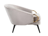 Claire Contemporary/Glam Black Steel and Silver Velvet with Gold Steel Accents by B202P223460