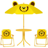 Kids Outdoor Activity Table with Foldable Chairs Yellow 95325722