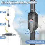 10 Feet Patio Umbrella with Crank Tilt Adjustment - Gray 50242694