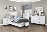 White Finish Nightstand with 2x Storage Drawers Wooden Bedroom Furniture 1pc B011P255283