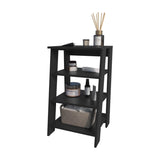 Bathbi 30" High 4-Tier Ladder Shelf Organizer for Bathroom, Side Table, Living room in Black B200P240251