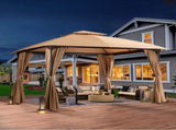 Patio Gazebo 10'x10', Outdoor Duty Party Tent Shelter With Double Roofs, Oxford Fabric Mosquito 17004464