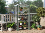 White 5-Tier Mini Greenhouse with PE Grid Cover, Tool-Free Assembly Portable Grow Tent for Indoor 08901361