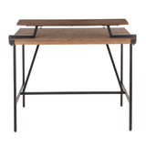 Gia Industrial Counter Table in Black Metal and Brown Wood-Pressed Grain Bamboo by LumiSource B202P223310