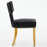 Mid Century Modern Dining Chairs Set of 2, Farmhouse Chenille Fabric Upholstered Accent Chair Curved W1143P314903