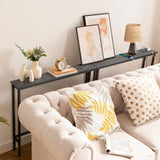 2 Pack 39.4" Narrow Console Sofa Table with Power Outlets and USB Ports, Long Couch Table with Metal 80830381