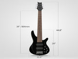 44 Inch GIB 6 String H-H Pickup Laurel Wood Fingerboard Electric Bass Guitar 16259633