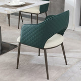 Dining Chairs Set of 2, Modern Faux Leather Dining Metal Legs for Living Kitchen Dining Room W2699P215092