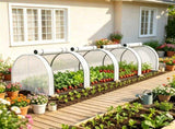 White Portable 13' L x 3' W x 2.5' H Tunnel Greenhouse Garden Grow Tent with 4 Zipper Doors, 31842948