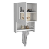 ZUN Balboa Wall Cabinet, Towel Bar, 1 Door White B200P242416