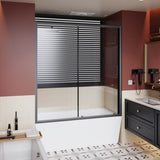 60.in W x 62.in H Single Sliding Shower for Bathtub, 1/5 inch Thick Clear Tempered Glass Shower W3048P353712